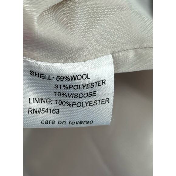 CALVIN KLEIN Beige Wool Blend Pea Coat Jacket Size 4‎ - Picture 6 of 11